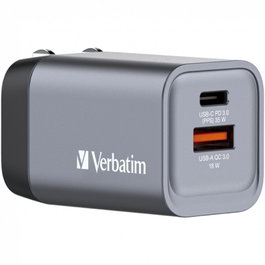 Verbatim GNC-35 Cargador de Pared GaN 35W con USB-C y USB-A